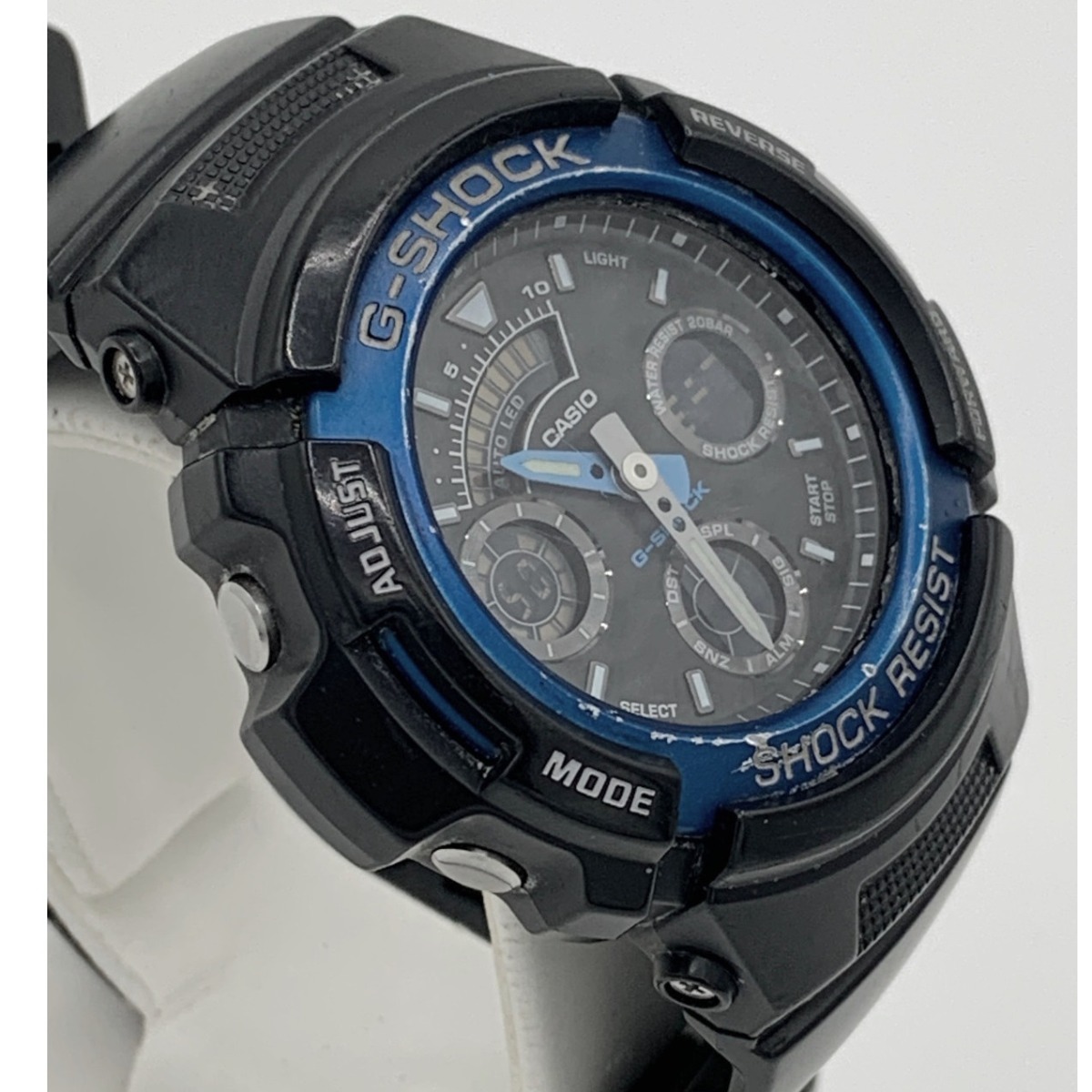 〇〇 CASIO カシオ Gショック クォーツ 腕時計 AW-591-2AJF ブラック x ブルー やや傷や汚れあり_画像4