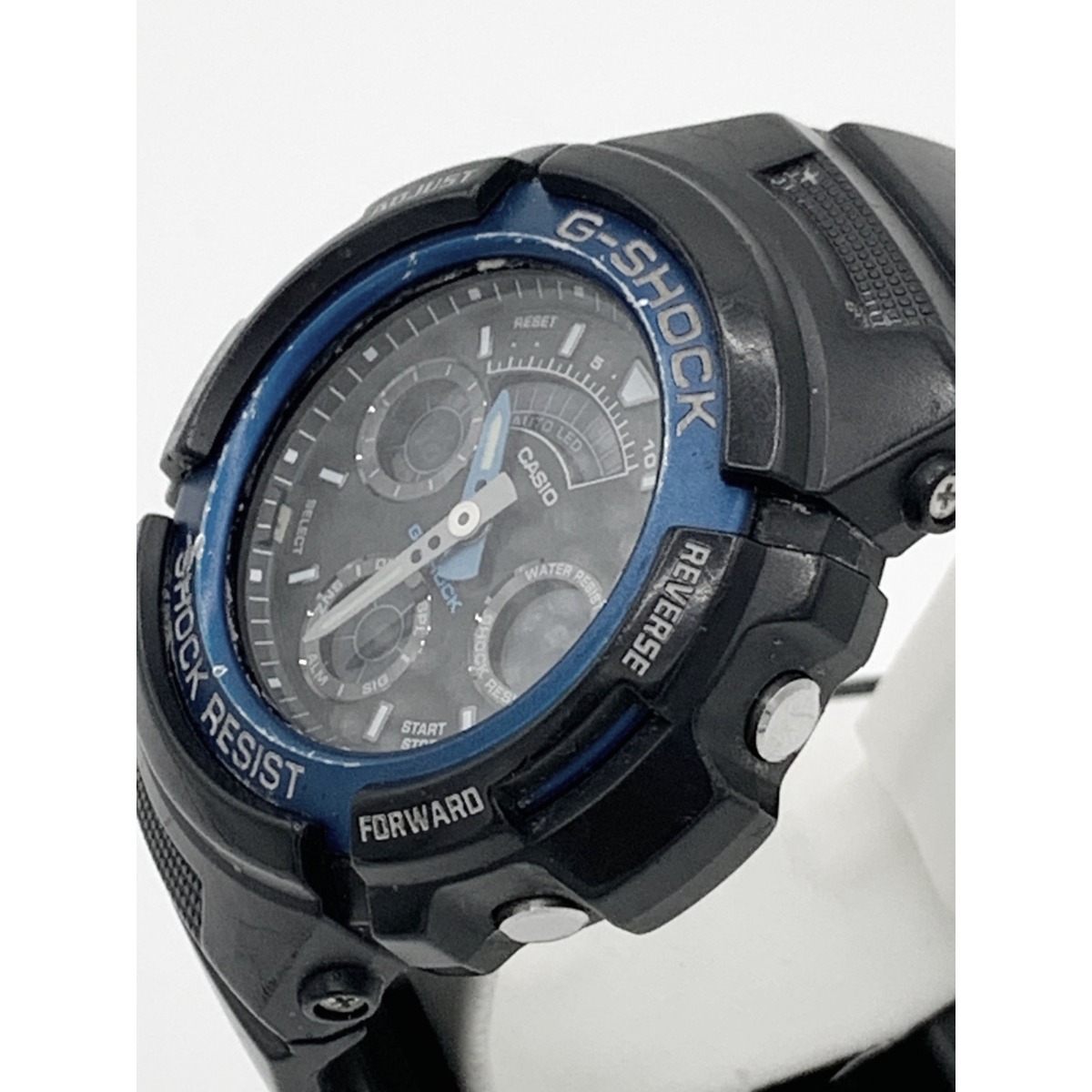 〇〇 CASIO カシオ Gショック クォーツ 腕時計 AW-591-2AJF ブラック x ブルー やや傷や汚れあり_画像3