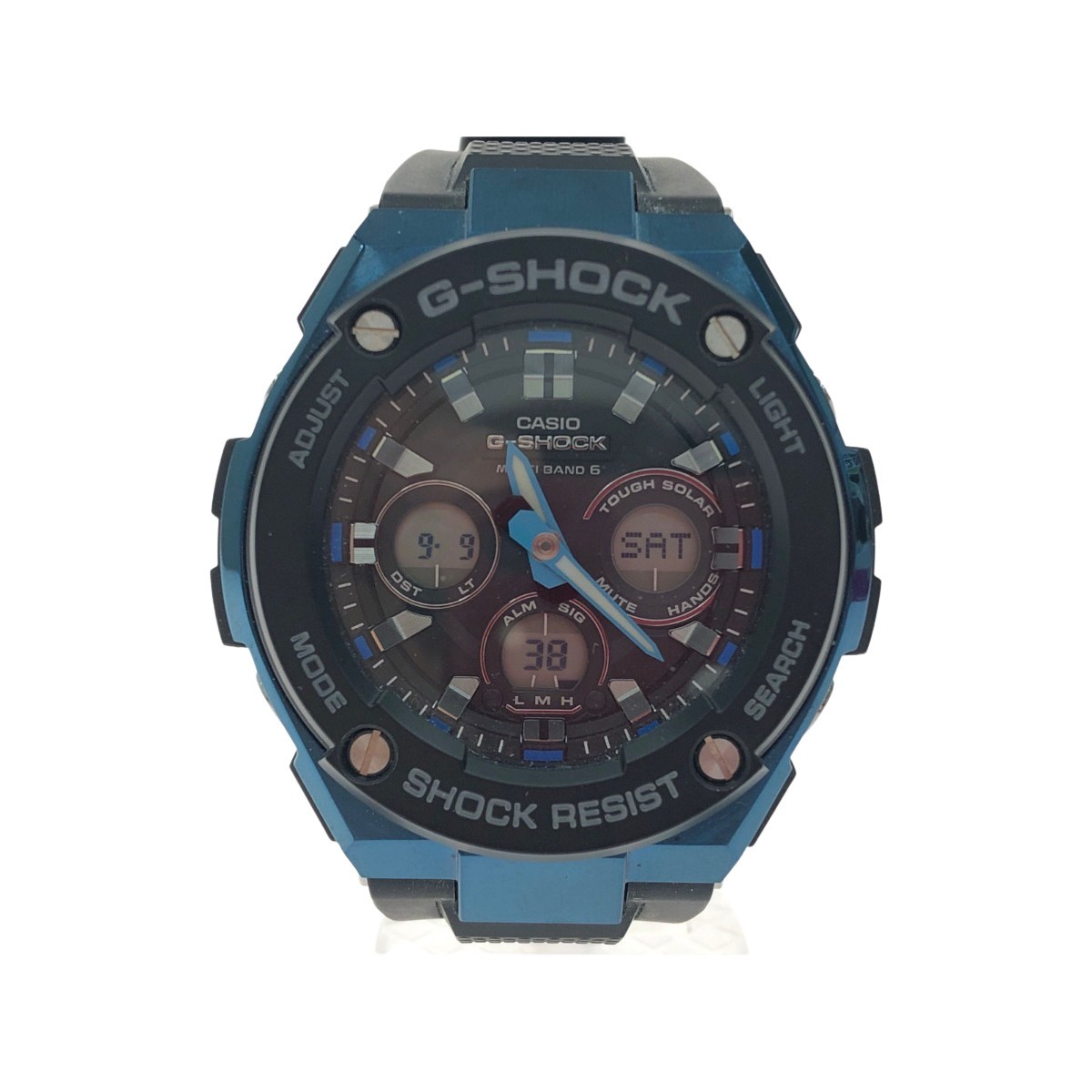 ▼▼ CASIO カシオ メンズ腕時計 電波ソーラー G-SHOCK Gショック G-STEEL マルチバンド6 アナデジ GST-W300G やや傷や汚れあり