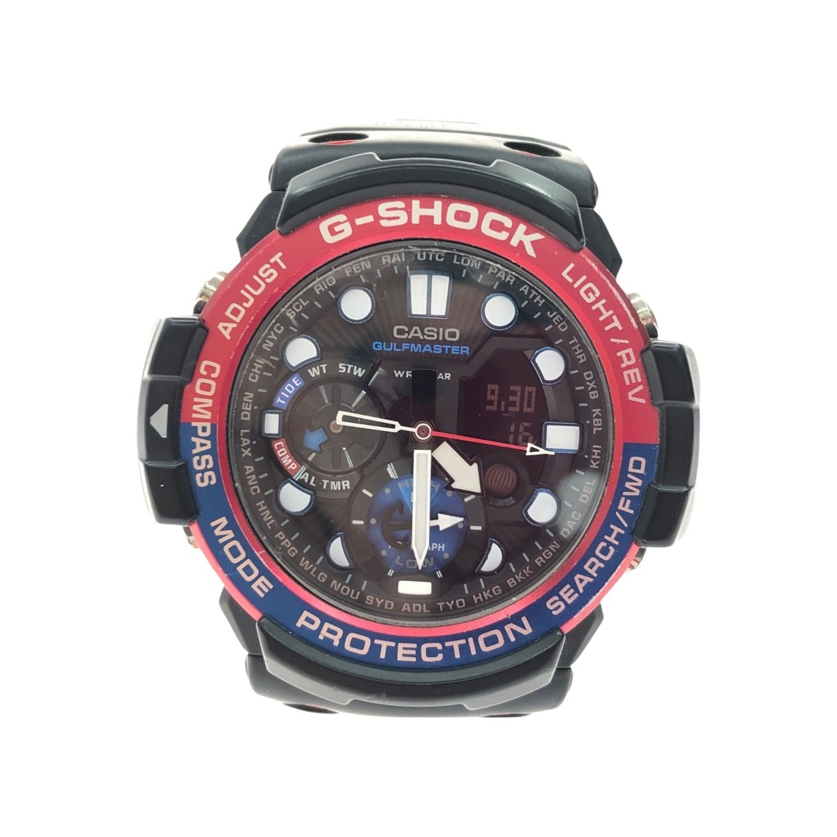 ▼▼ CASIO カシオ メンズ腕時計 デジアナ クオーツ G-SHOCK ガルフマスター タイドグラフ GN-1000 ブラック やや傷や汚れあり