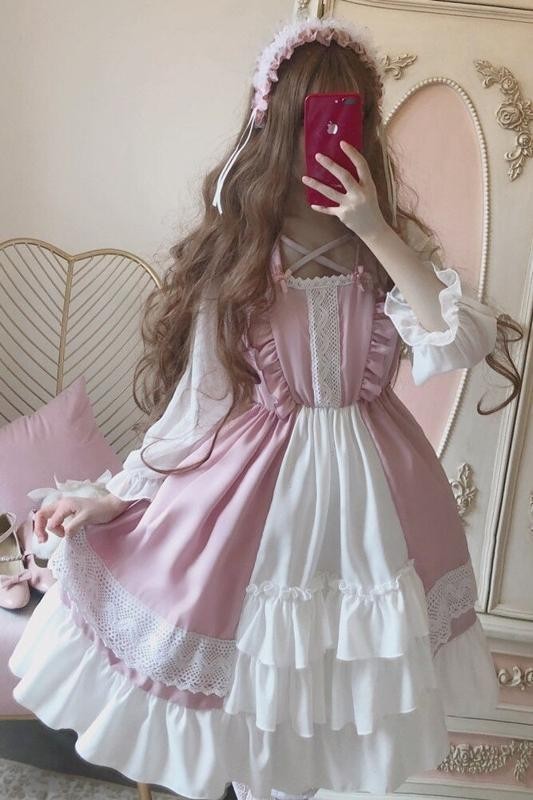 BB021:ロリータスカート 女の子 かわいい日本のドレス 女の子 妖精の衣装 ゴシックスタイル カワイイ服_画像5