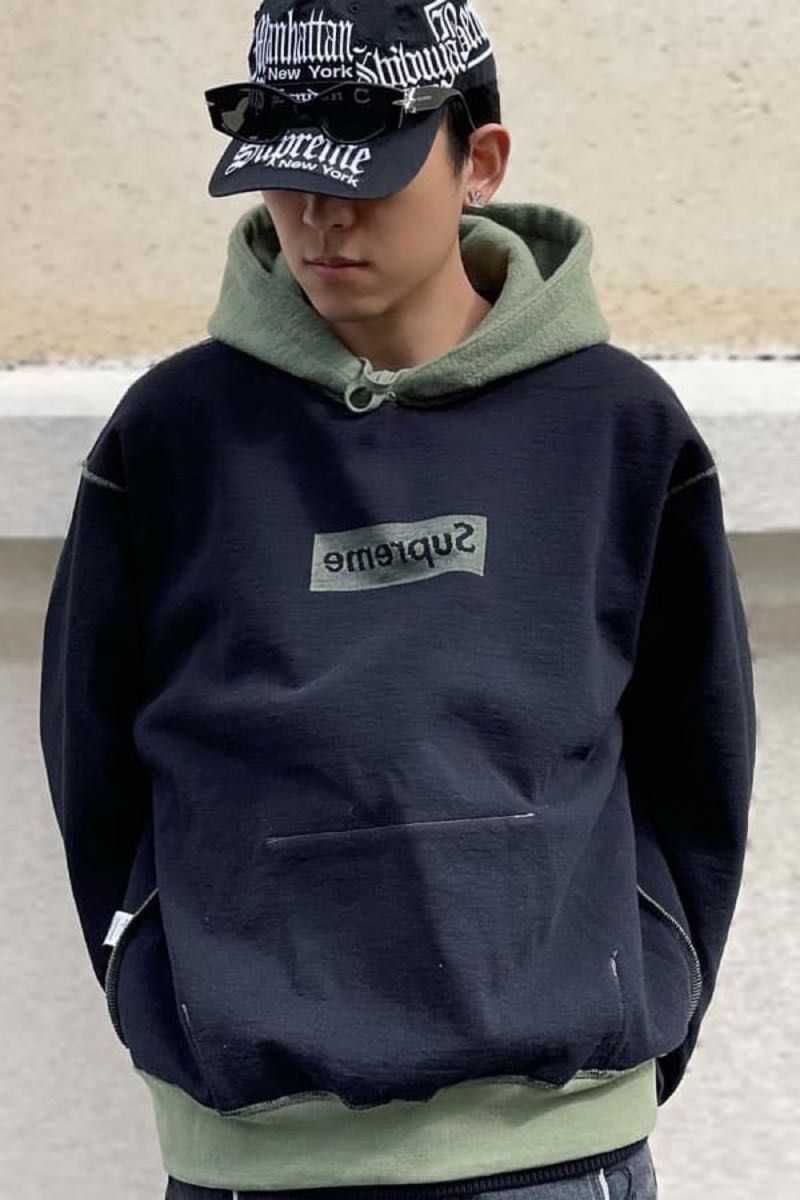 マサヤ様専用 Inside Out Box Logo Hooded Olive-