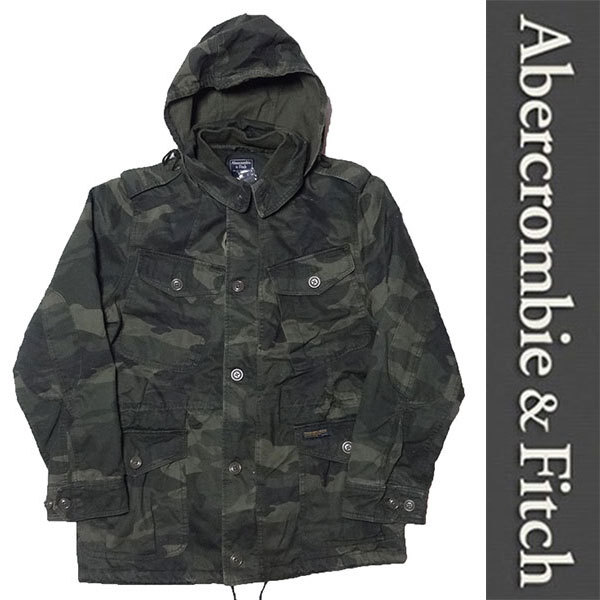 新品 Abercrombie & Fitch MILITARY JACKET アバクロンビー＆フィッチ メンズ ジャケット カモフラ グリーン ミリタリー M 正規品_画像1