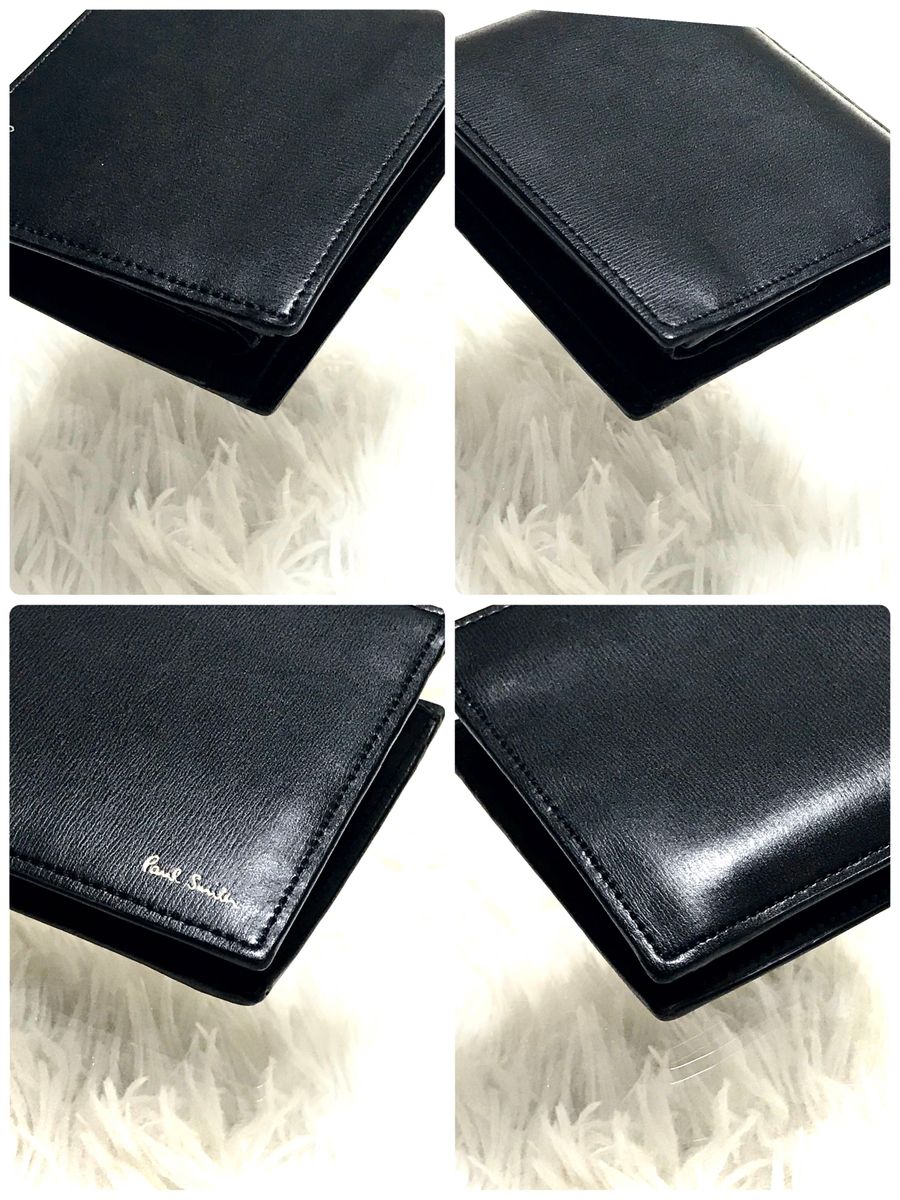 ◆極美品◆ ポールスミス　二つ折り財布　レザー　ブラック　マルチカラー