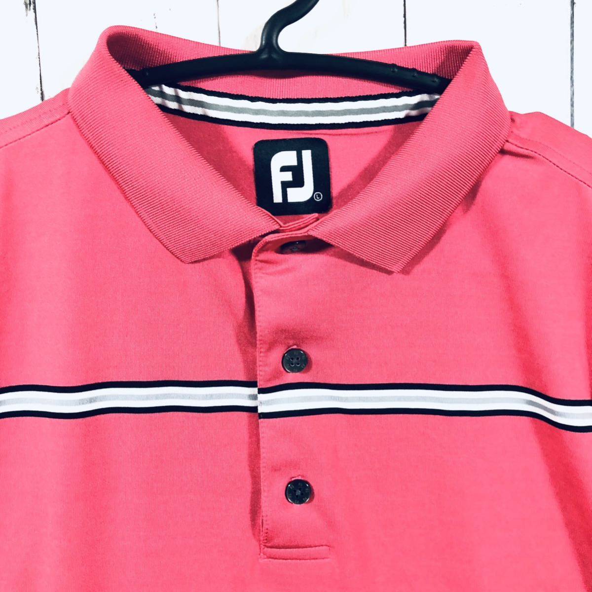 【FJ】フットジョイ ゴルフ 半袖シャツ メンズ L ピンク 送料無料！_画像3