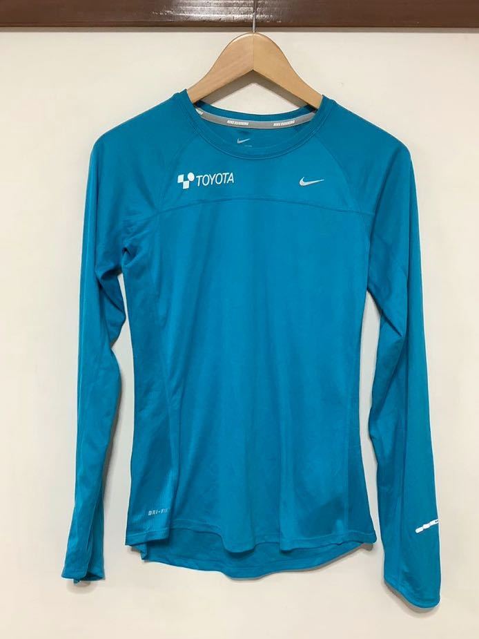 EH 1216 Nike Frong Mesh Fort-Fit Fit Fit Shirt S Ladies Blue Dri-Fit Toyota Print