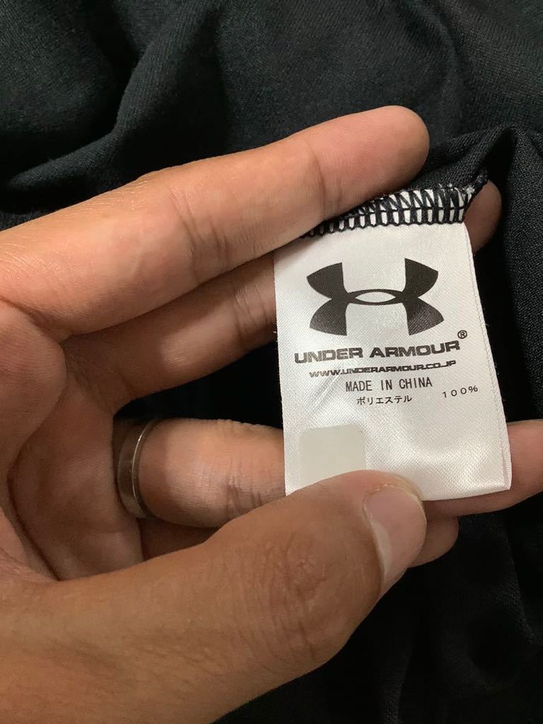 う1271 UNDER ARMOUR アンダーアーマー メッシュ半袖Tシャツ LG 読売ジャイアン ブラック ドライ_画像4