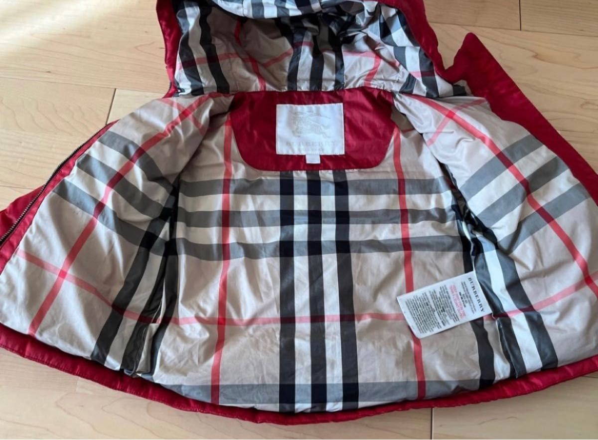 【中古品】　Burberry バーバリー　キッズ ダウンジャケット　フード付き　バーバリーチェック　3y