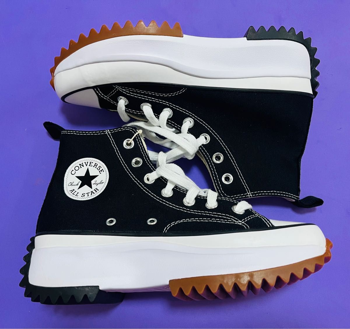 24 新品.本物.韓国限定　CONVERSE コンバース　ランスターハイク　厚底　黒　ブラック