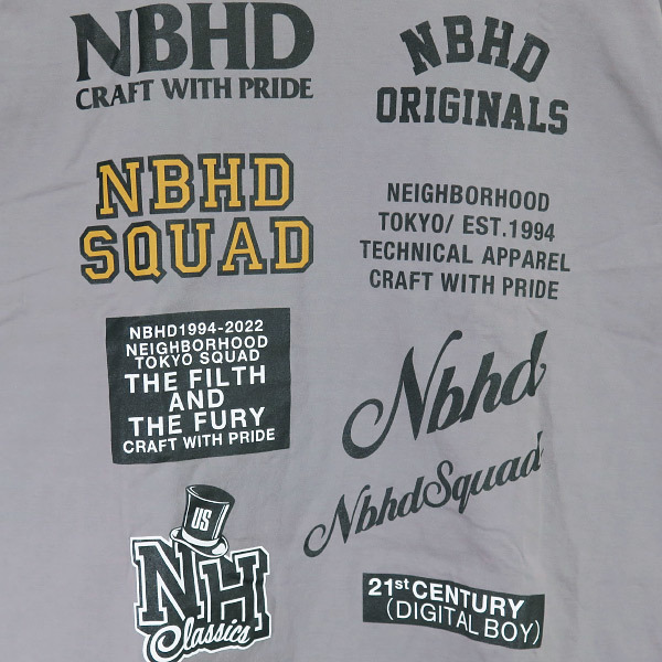 NEIGHBORHOOD ネイバーフッド 22SS NH-11/C-TEE 221PCNH-ST11 NBHD ロゴ Tシャツ ショートスリーブ カットソー 半袖 グレー_画像3