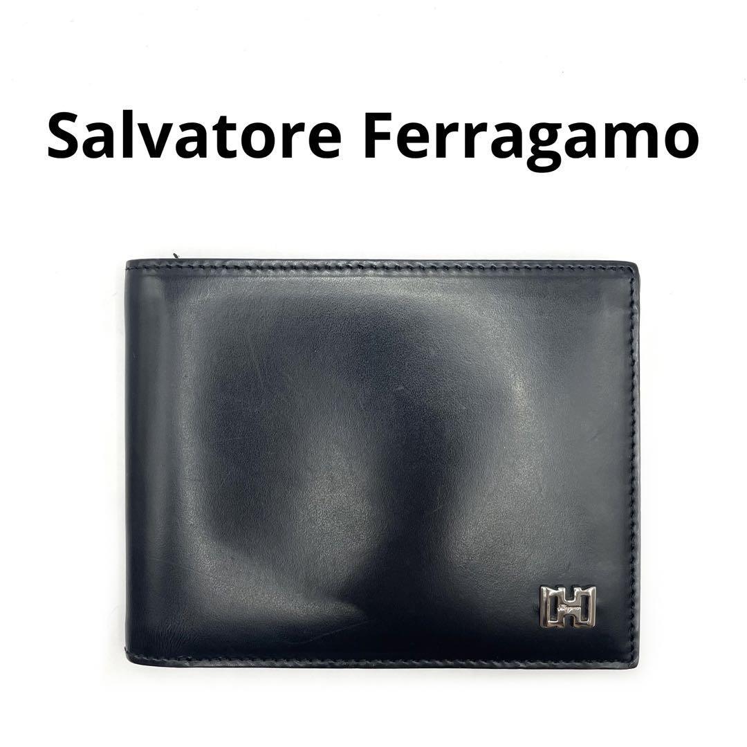 Salvatore Ferragamo 折り財布 札入れ カード入れ 黒｜PayPayフリマ