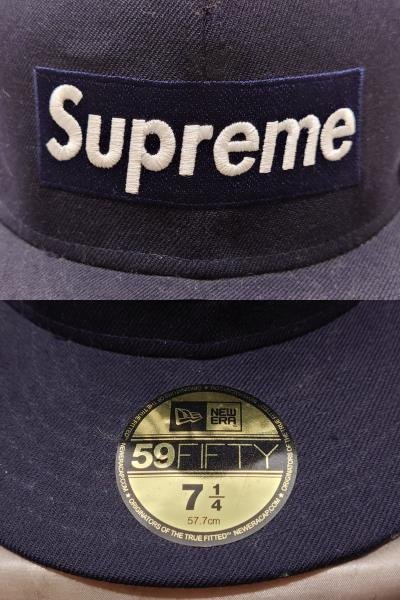 Supreme NEW ERA シュプリーム ニューエラ 初期 BOX LOGO ボックス ロゴ キャップ サイズ7 1/2 ブラック グリーン 黒 緑 帽子 メンズ_画像7