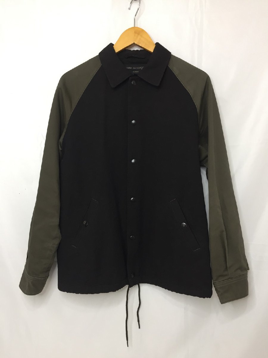 COMME des GARCONS HOMME コムデギャルソン ウール切替コーチジャケット HT-J027 サイズ：XS カラー：ダークブラウン/カーキ_画像1