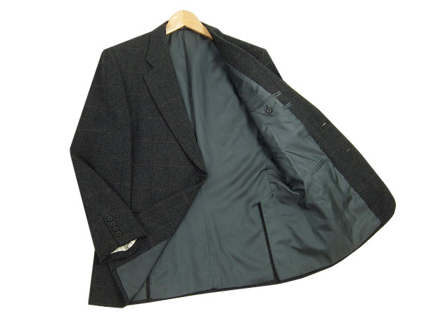 極美品★Aquascutum*アクアスキュータム★高級カシミヤの様な風合い★チェック★2B*テーラード*シングルジャケット★96AB5(M相当)/メンズ_画像3
