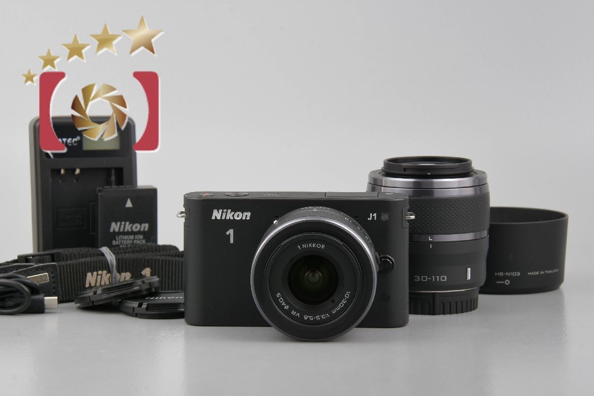 Nikon ニコン 1 J1 ダブルズームキット ブラック シャッター回数僅少-