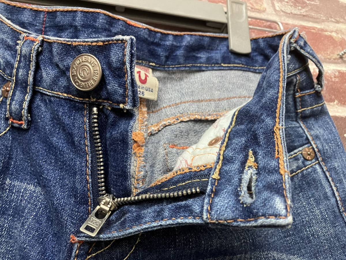 送料無料S78041　トゥルーレリジョン　 TRUE RELIGION JEANS デニム パンツ ダメージジーンズ 26_画像4