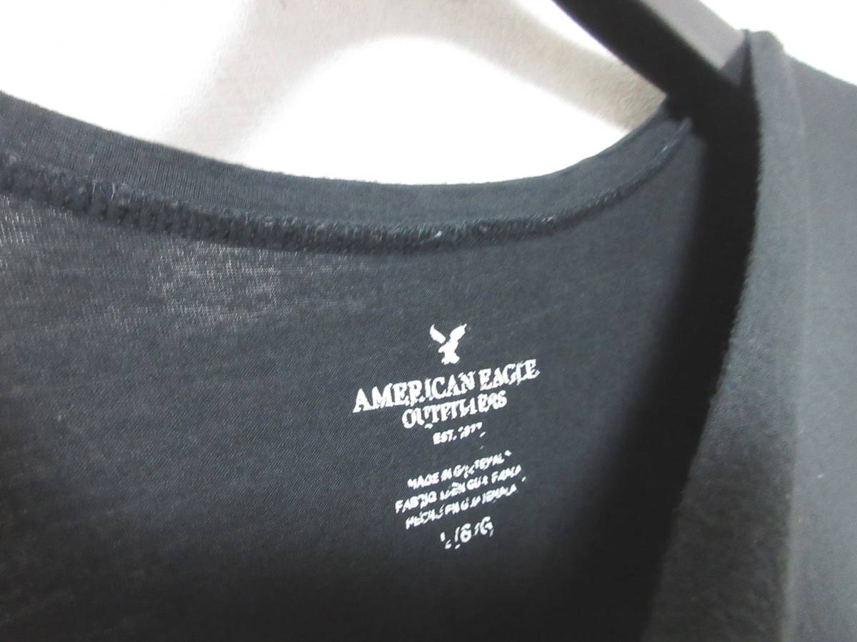 アメリカンイーグル アウトフィッターズ American Eagle 半袖 カットソー 黒 ブラック L 亥3462_画像3