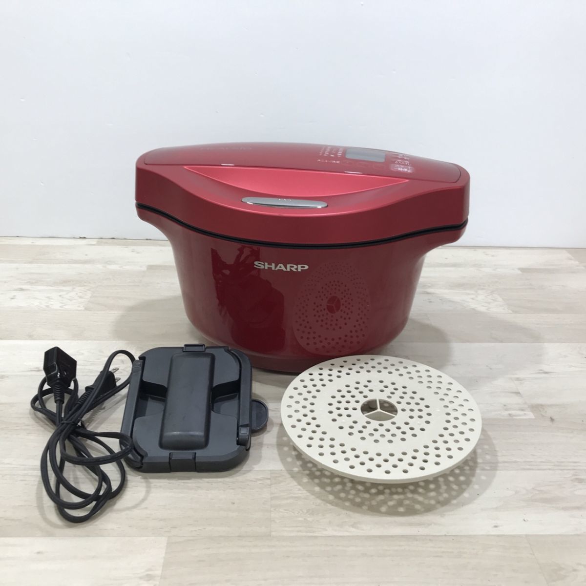SHARP シャープ HEALSIO ヘルシオ ホットクック 2.4L KN-HT24B-R 2018年製 無水鍋 水なし自動 調理鍋[N6231]