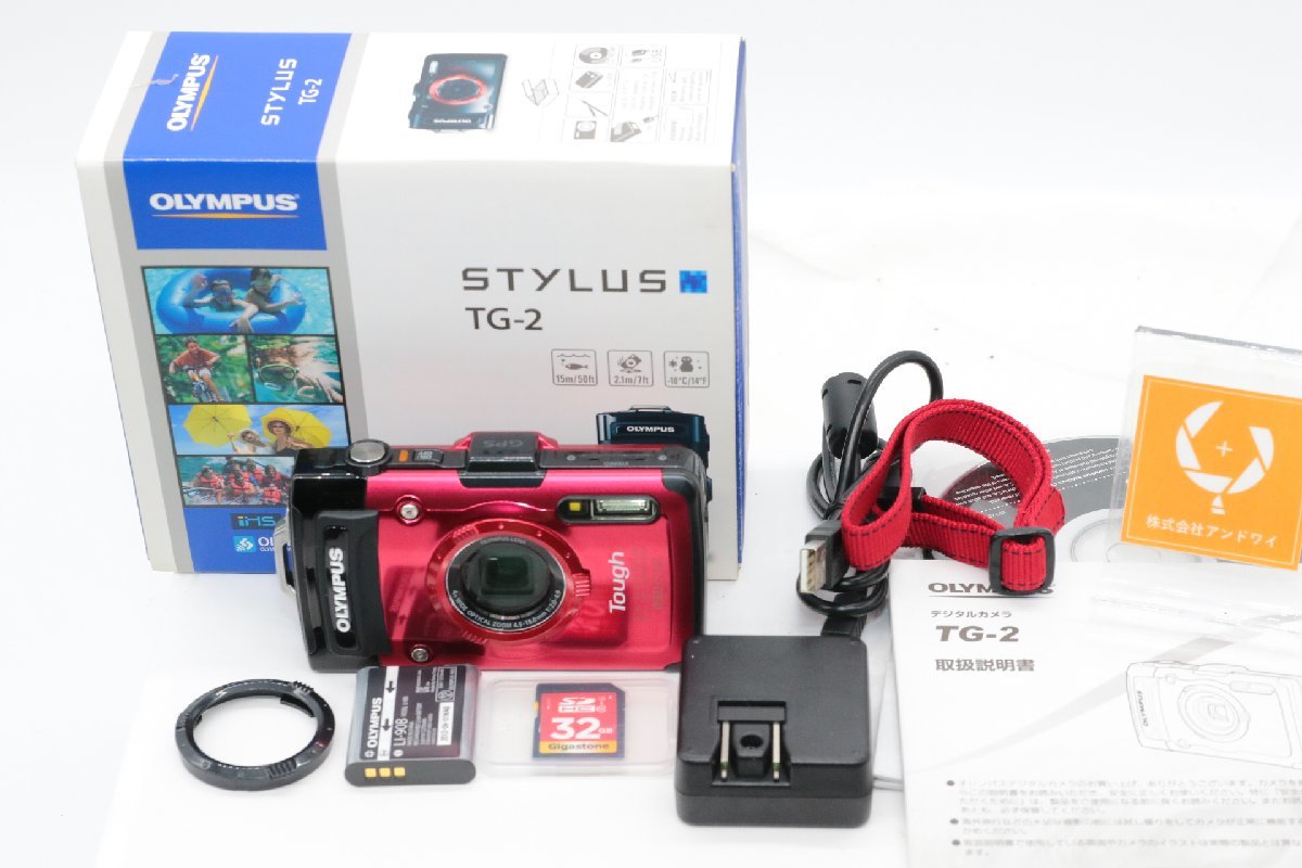 N100【極上/動作保証/初心者セット】OLYMPUS オリンパス STYLUS TG-2 Tough (元箱、バッテリー、充電器（社外）、SDメモリー、元箱）#4009_画像1