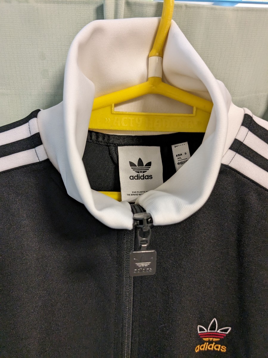 アディダスオリジナルス ジャージ トラックジャケット adidas Originals HK7408 /XL/ドイツ ブラック ハイネック 60年代_画像4