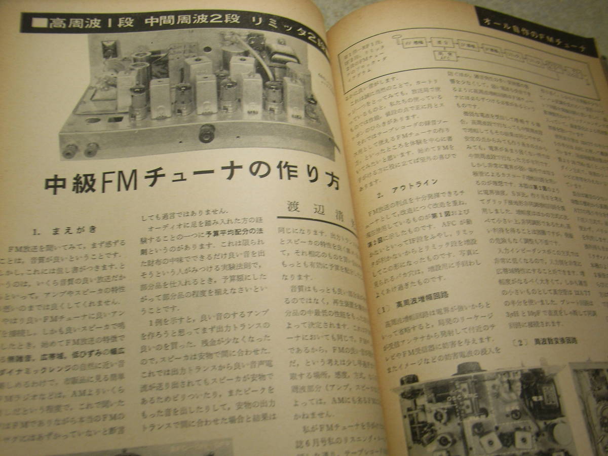 ラジオ技術　1962年9月号　FMチューナーの製作　トリオFM-105の解剖　UY807シングル送信機の製作　オーディオオシレータ　エアーバリコン_画像5