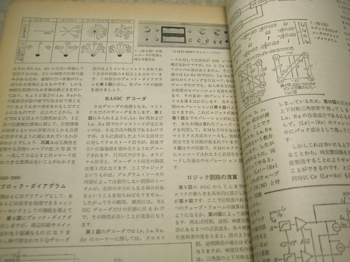 ラジオ技術　1972年7月号　DA30シングルアンプの製作　4chデコーダ/ソニーSQD-2000/三洋DCC-350X　トリオKA-6004/ビクターJT-V9レポート_画像5