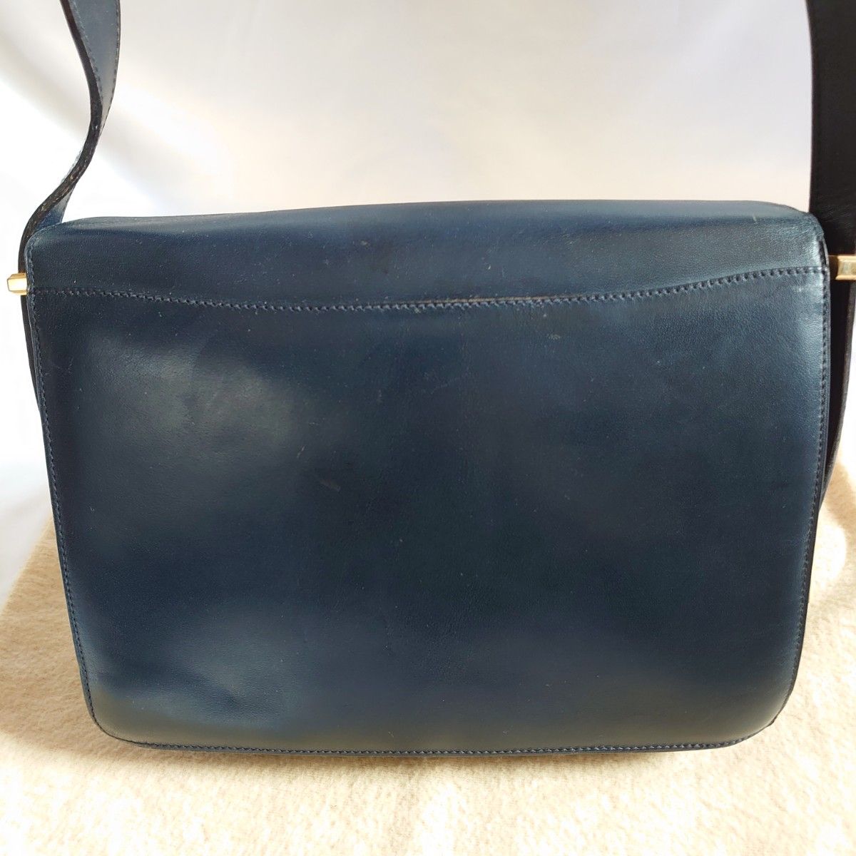 美品 CELINE 馬車金具 ショルダーバッグ ネイビーブラック