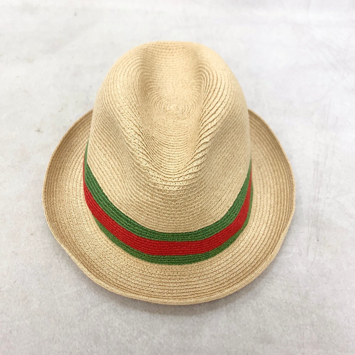 GUCCI グッチ シェリーライン ストローハット 234137 ベージュ L ABACA