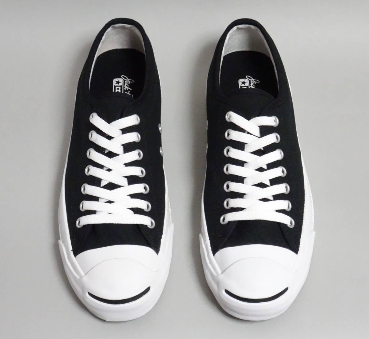 即決 CONVERSE JACK PURCELL 27.5cm ローカットスニーカー コンバース ジャックパーセル メンズ 黒 ブラック BLK キャンパス 通学 タウン_画像5