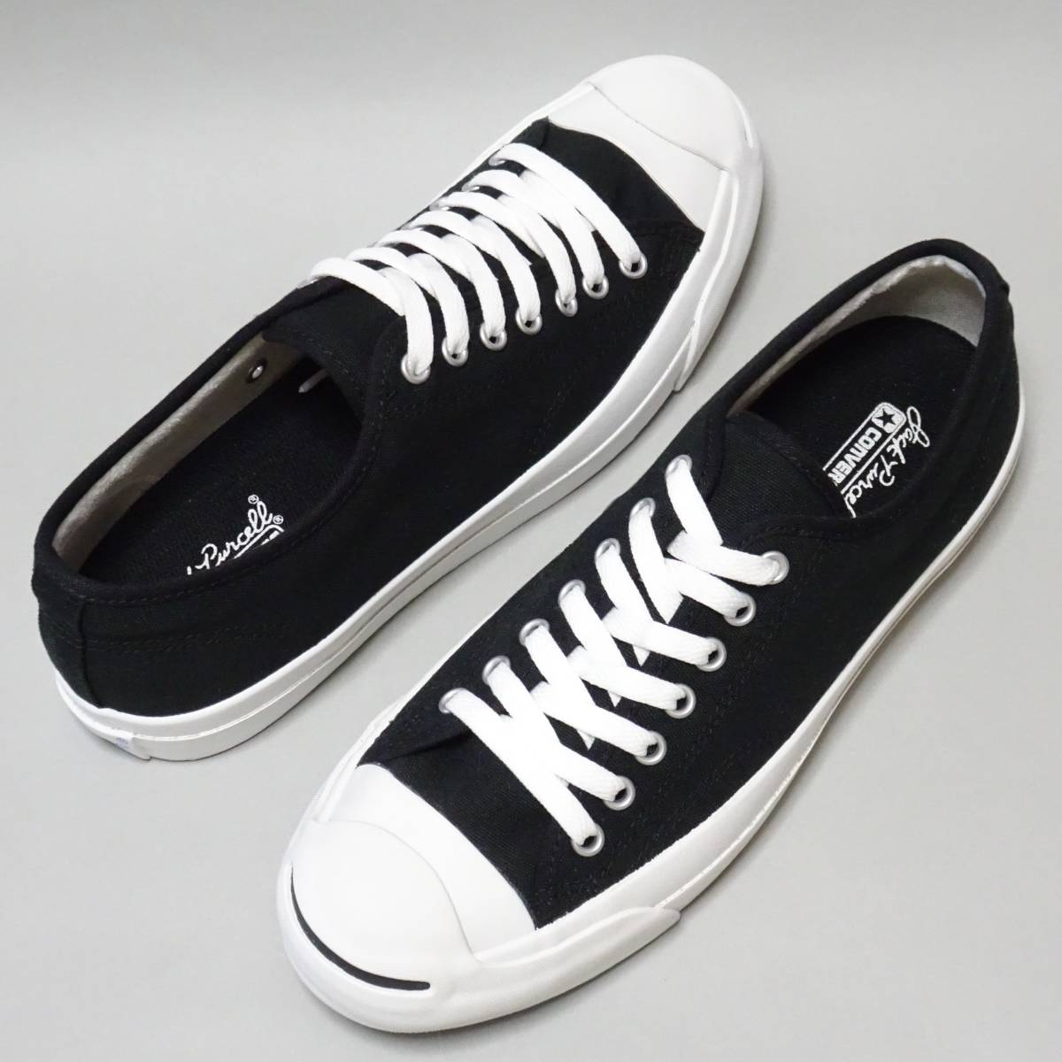 即決 CONVERSE JACK PURCELL 27.5cm ローカットスニーカー コンバース ジャックパーセル メンズ 黒 ブラック BLK キャンパス 通学 タウン_画像1