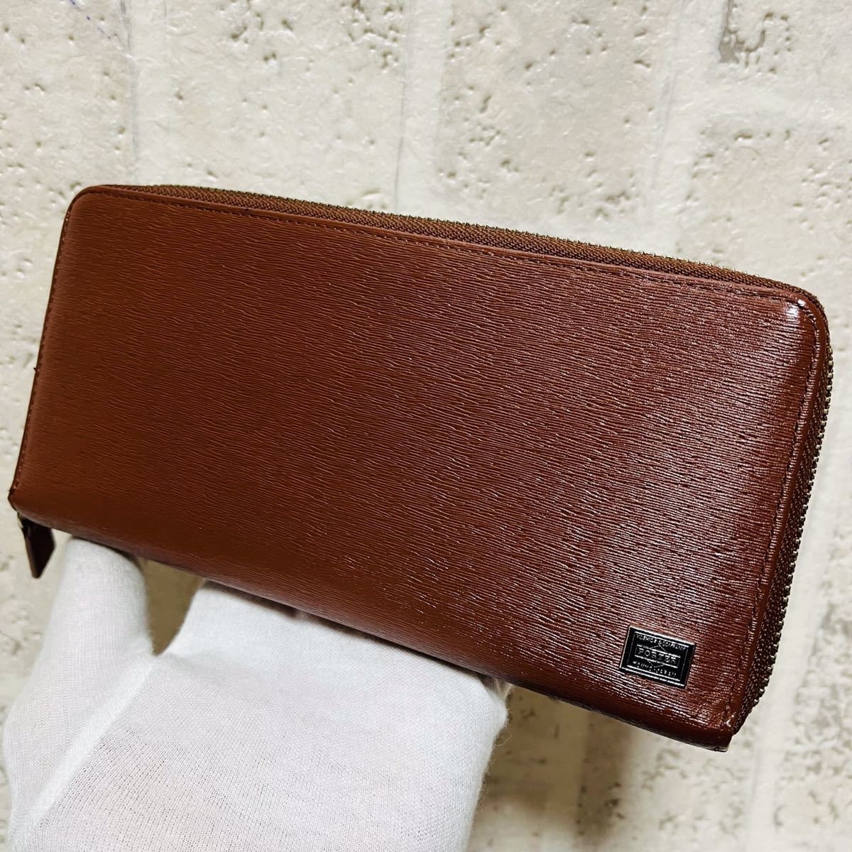 良品 ポーター カレント 吉田カバン 長財布 ラウンドファスナー PORTER CURRENT ブラウン メンズ レディース ユニセックス 本革 8517