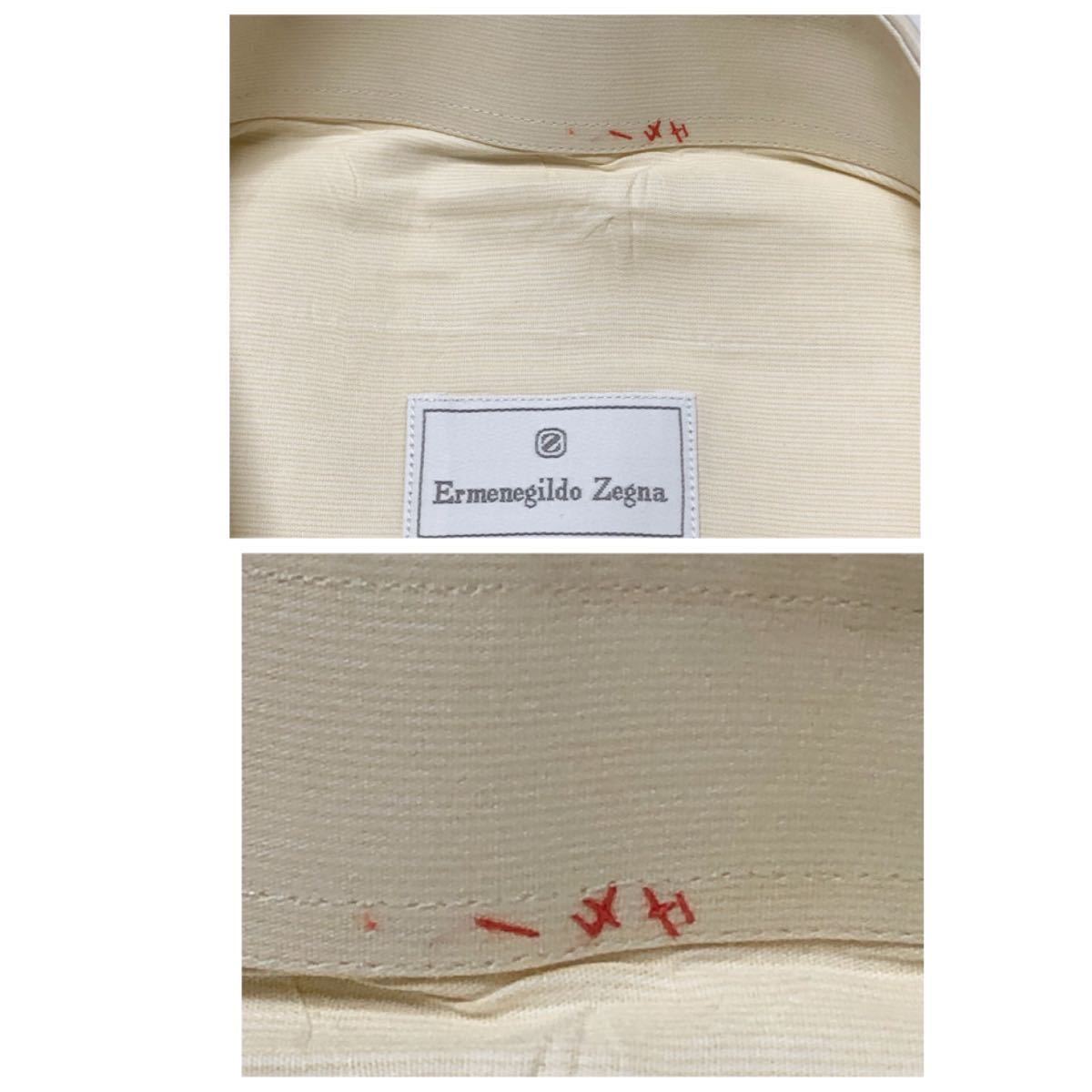 ■未使用同然■Ermenegildo Zegna エルメネジルドゼニア　コットンYシャツ　ワイシャツ　39・15 1/2(Lサイズ相当) クリーム色　スペイン製_画像7