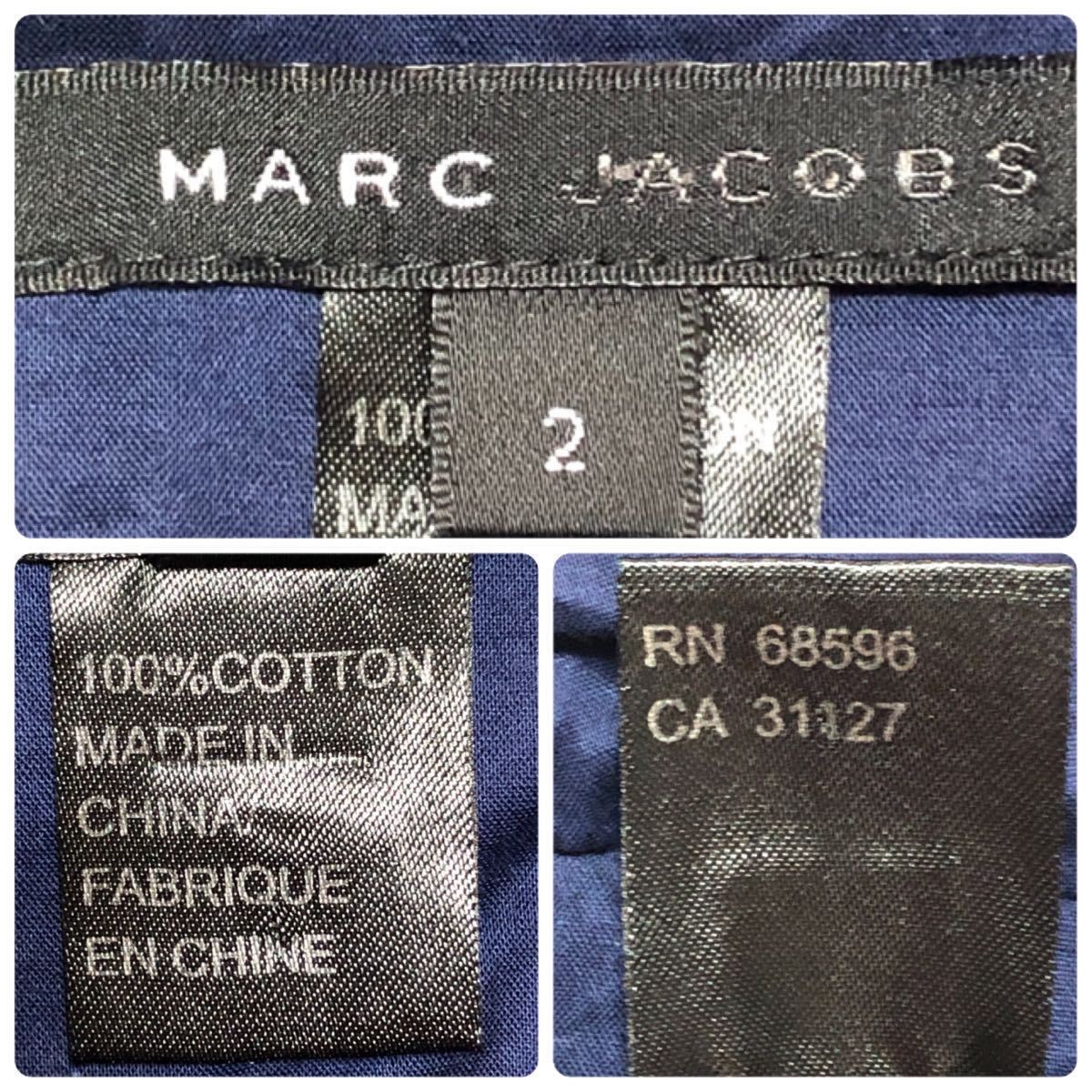 ■美品■MARC JACOBS マークジェイコブス　ワンピース カシュクール　キャミソール　Vネック　コットン100% ボーダー　size2(サイズS相当)