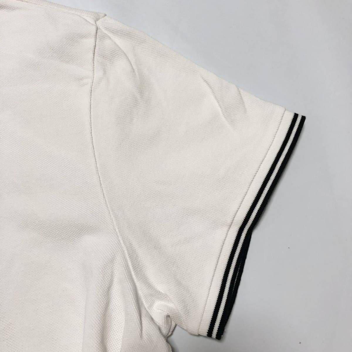 ■美品■希少な大きめサイズ■MONCLER モンクレール コットンポロシャツ 半袖 sizeXL ワッペンロゴ ホワイトの画像5