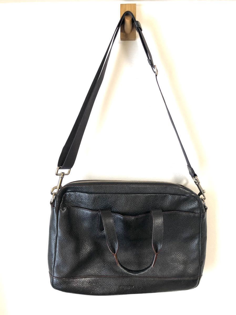 COACH コーチ 2WAY ビジネスバッグ F11319 HAMILTON BAG IN PEBBLE LEATHER ハミルトン ペプルド　レザー シボ革 シュリンクレザー_画像3