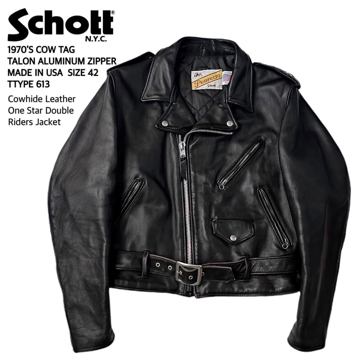 Schott ダブルライダース ライダースジャケット ダブル XLサイズ-