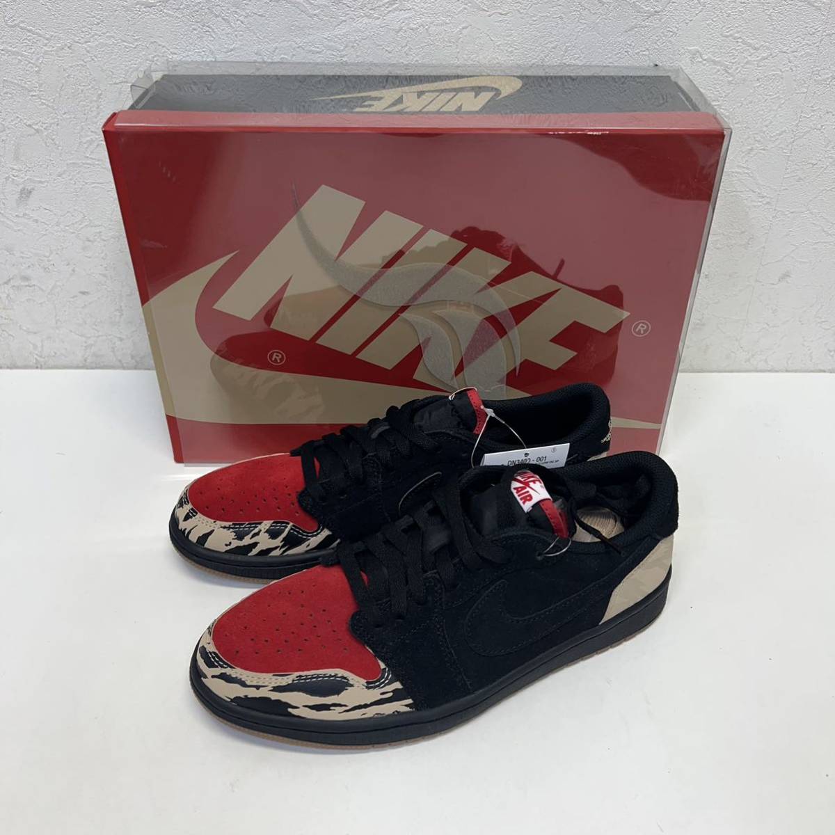 Sole Fly × Nike Air Jordan 1 Low Black and Sport Red DN3400-001 ソールフライ ナイキ エアジョーダン1 ロー size US 8.5 新品未使用品_画像2