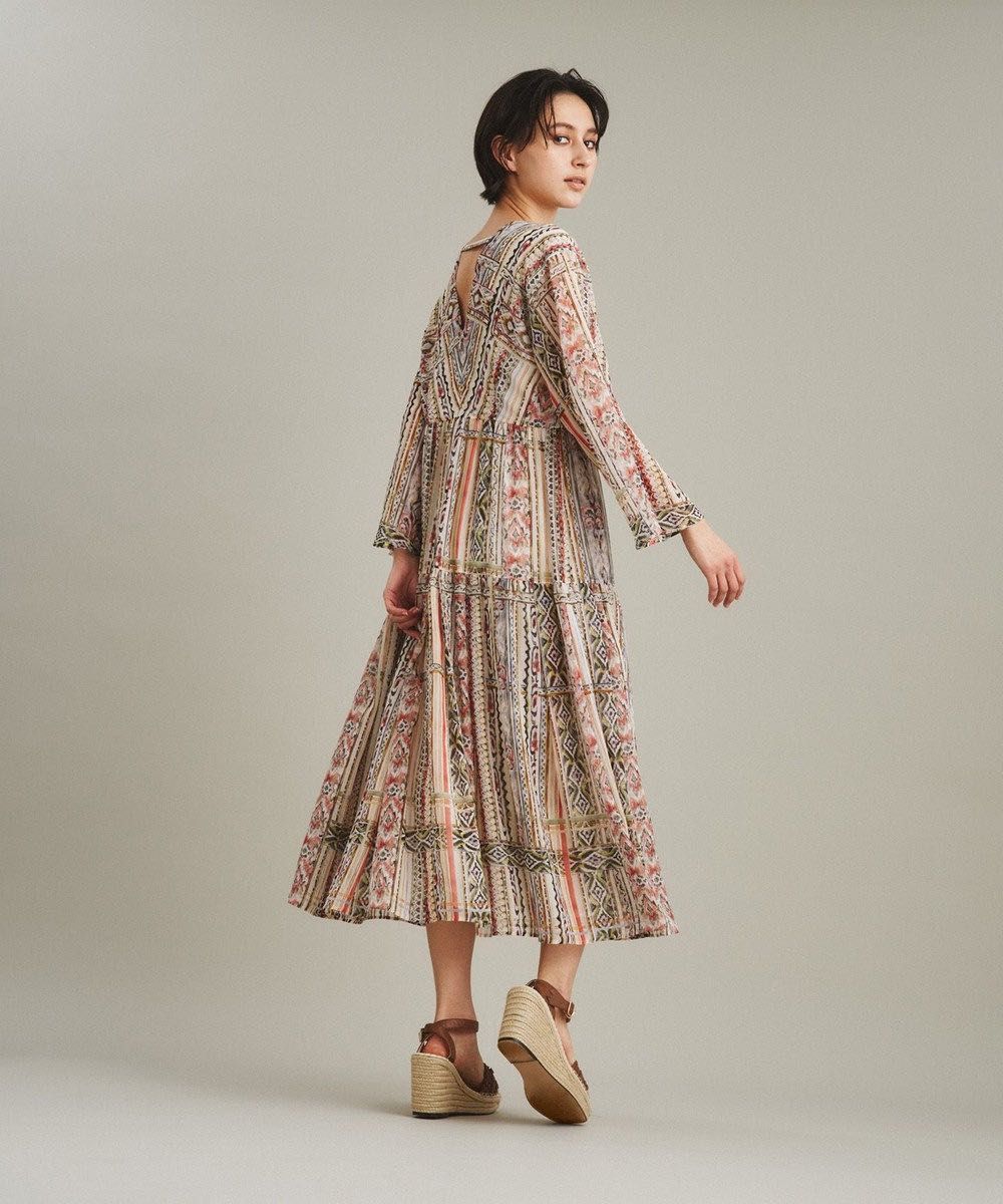 新品未使用 GRACE CONTINENTAL ストライプイカットプリントワンピース