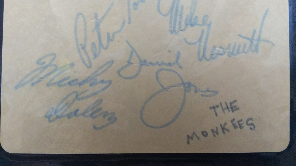 即決★1960年代“THE MONKEES”（ザ・モンキーズ）直筆サイン（デイビー、マイク、ミッキー、ピーター）_画像3