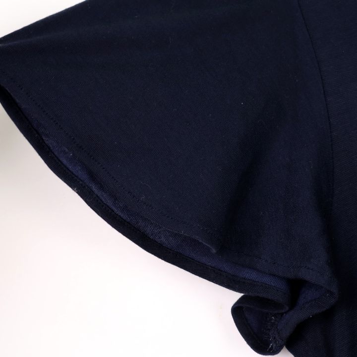 バーバリーブルーレーベル Tシャツ 半袖 ハートロゴ フレアスリーブ ストレッチ レディース 38サイズ ネイビー BURBERRY BLUE LABELの画像6