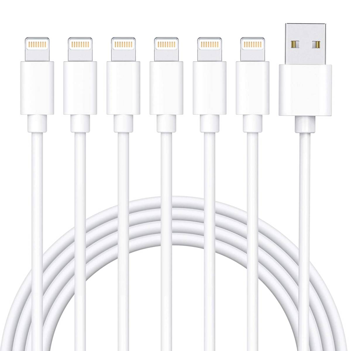 【大特価】iPhone 充電ケーブル ライトニングケーブル 1M 6本セット アイフォン USB 充電コード Lightning ケーブル_画像1