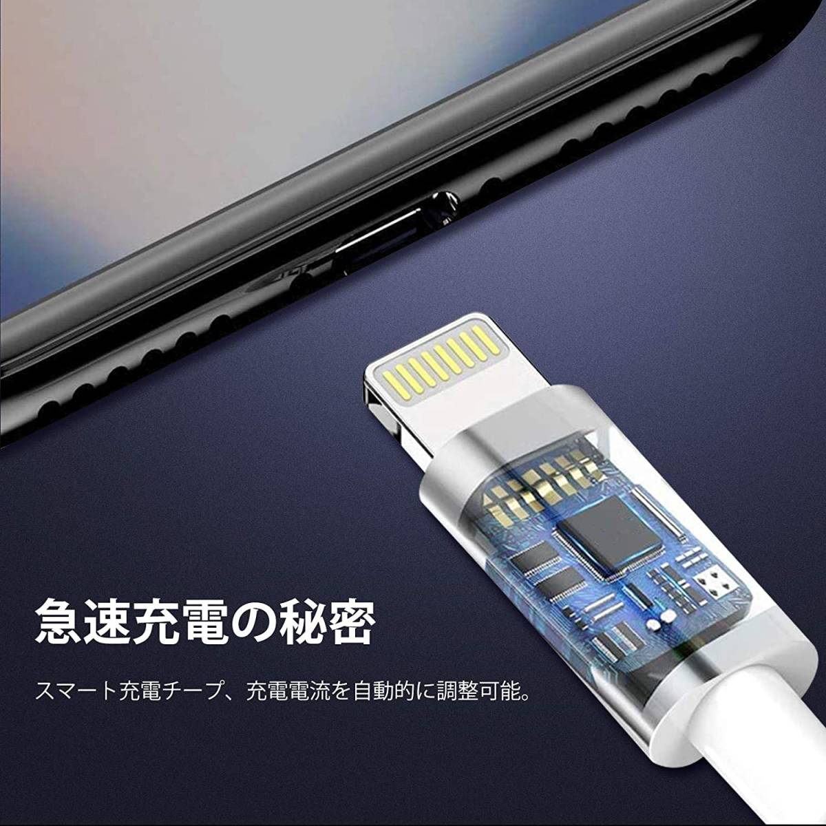 【大特価】iPhone 充電ケーブル ライトニングケーブル 1M 6本セット アイフォン USB 充電コード Lightning ケーブル_画像7