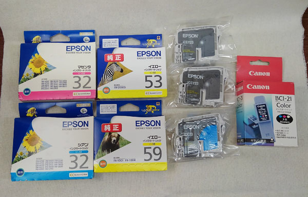 * original ink cartridge summarize 8 pcs set Epson 32/53/59 Canon unopened use expiration of a term Junk *