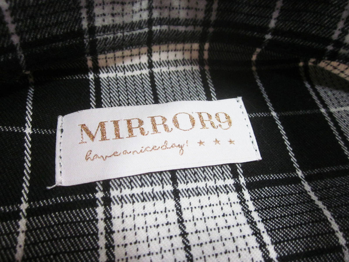 送料無料!!　MIRROR9　ミラーナイン　QUEEN Shirts　クイーン　09　ビッグロゴ　ラバープリント　チェック　ネルシャツ　M　イネス　ゴルフ_画像10