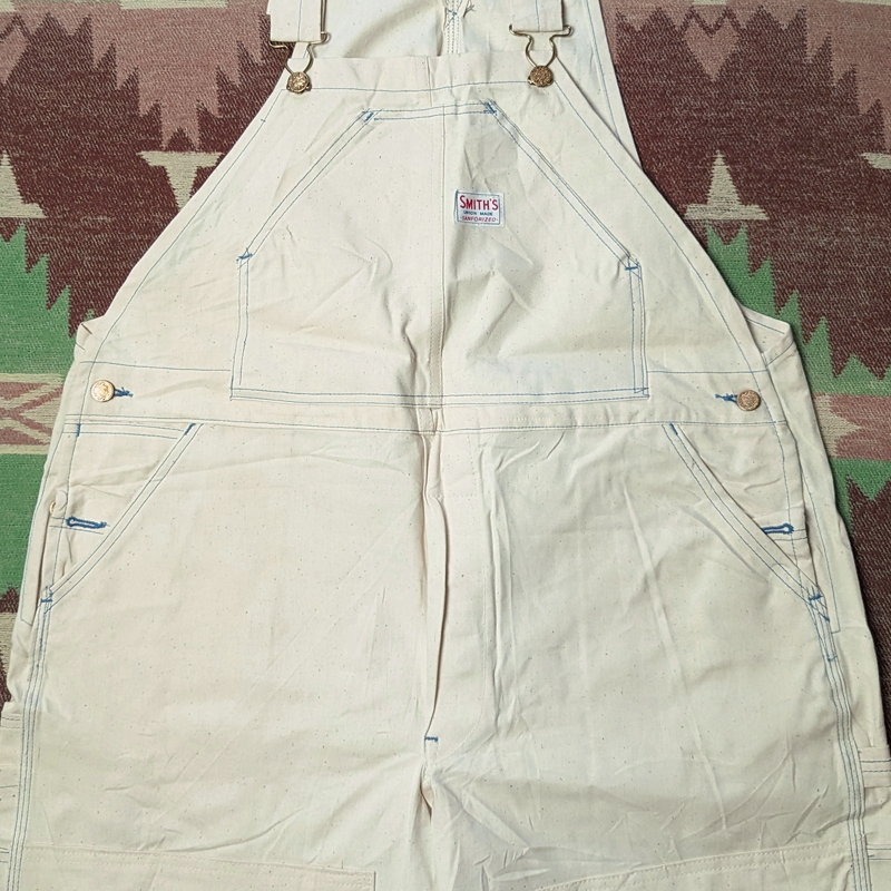 デッドストック ダブルニー 【SMITH'S】 60s Unbleached Twill Overalls / 60年代 生成り オーバーオール デニム ワーク ビンテージ 70s50sの画像1