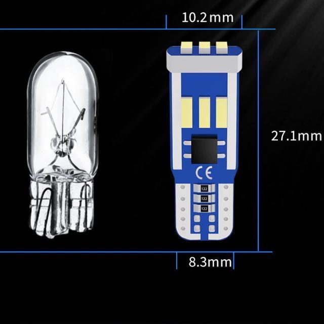 最新型T10LEDランプ スモールライト9LED 高輝ポジション球スモールランプやナンバー灯 ウェルカムランプ 室内灯ドアランプに純正同等サイズの画像5
