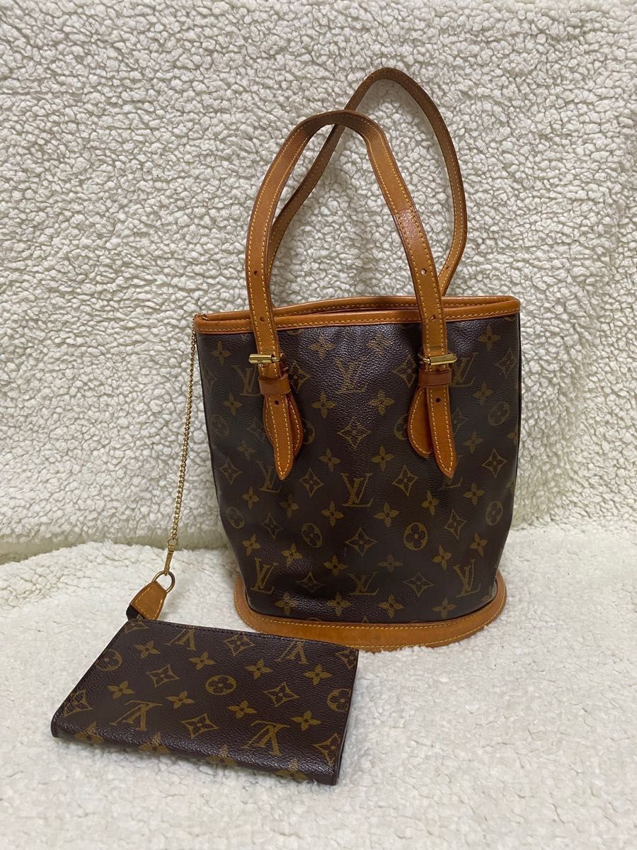 【美品】ルイ・ヴィトン Louis Vuitton ショルダーバッグ バケツ型 モノグラム ブラウン