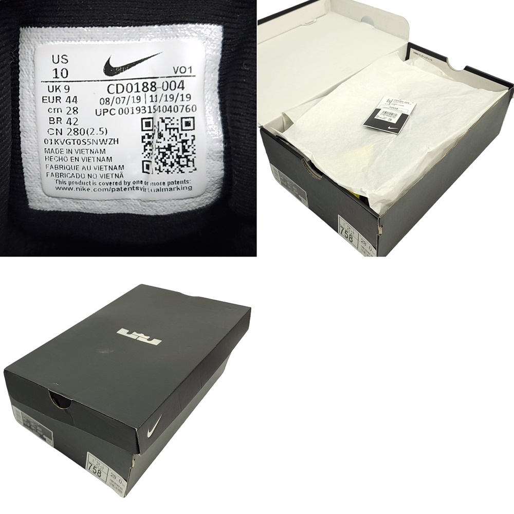 WC415 良品 NIKE LEBRON ナイキ レブロン WITNESS 4 EP ウィットレス4 シューズ CD0188-004 28cm US10 ブラック ●80_画像10