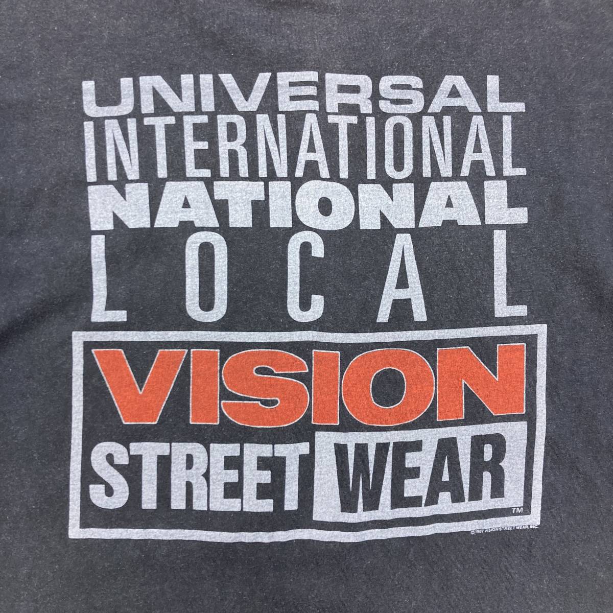 90s USA made VISION STREET WEAR long T long sleeve T shirt VINTAGE black black L size Vision Street wear THRASHER Vintage * 1255