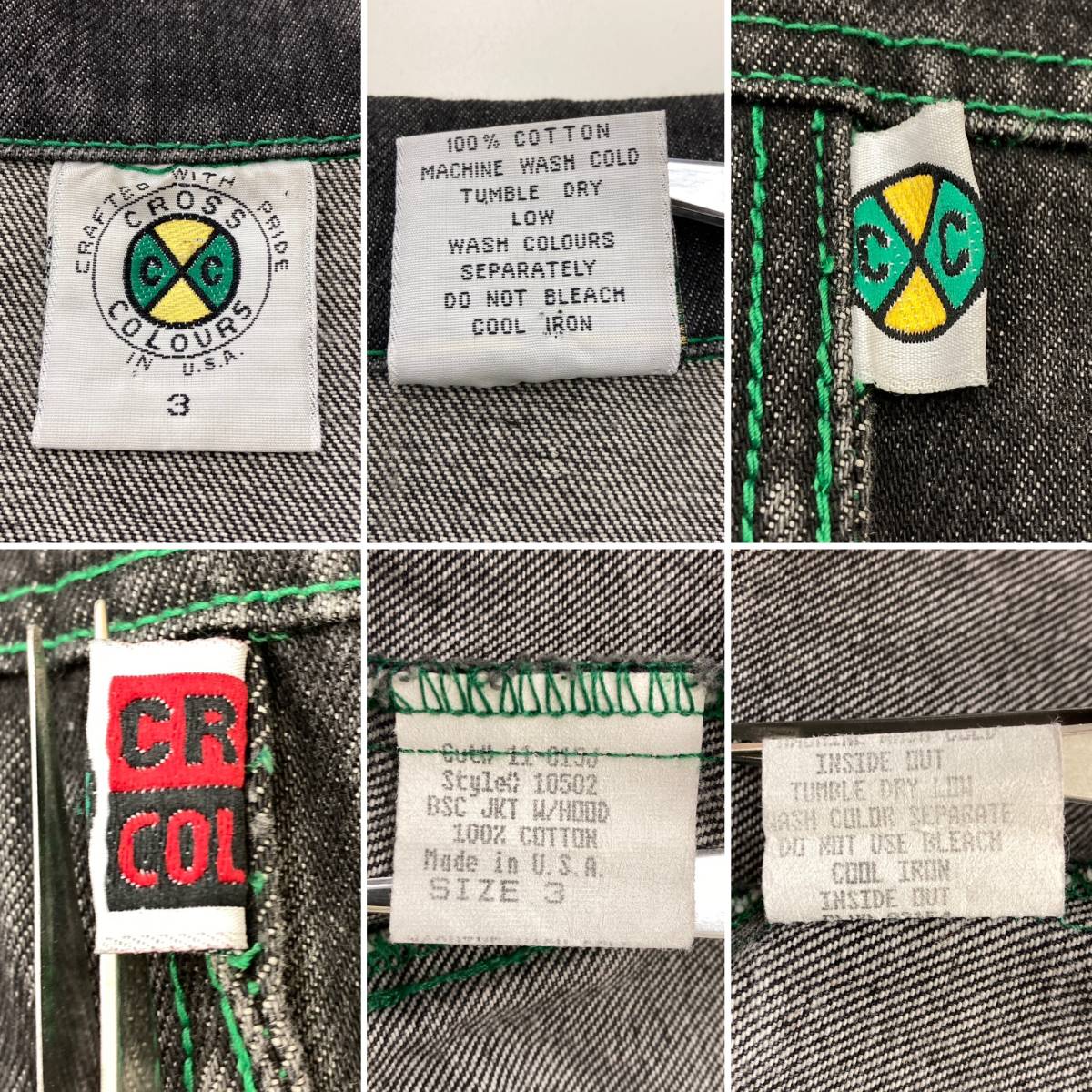 90s CROSS COLOURS USA製 ブラック デニムジャケット ビッグサイズ クロスカラーズ ビンテージ VINTAGE GET USED BY ELIE 40acres 3070110_画像4